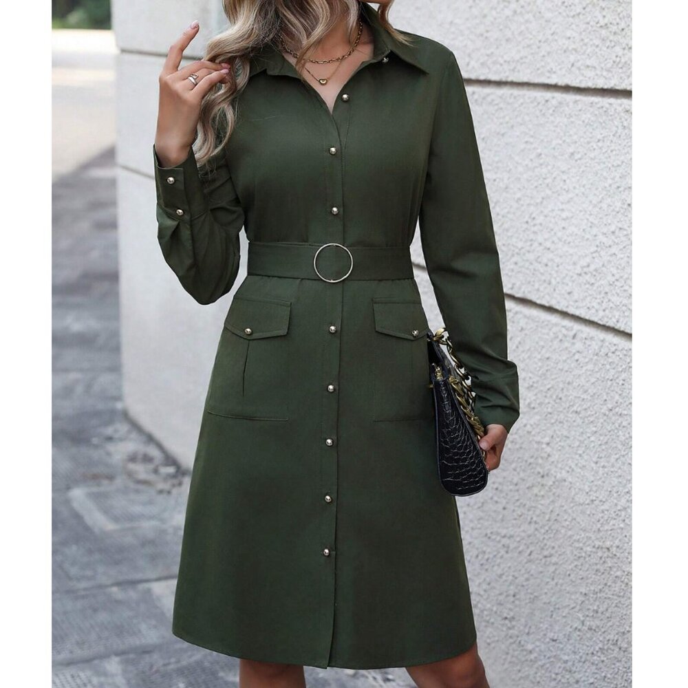 Belted Shirt Dress